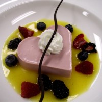 Heart-shaped panna cotta