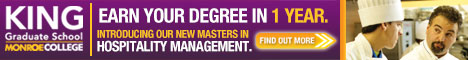King Graduate School at Monroe College King Graduate School at Monroe College. Because preparation is everything. Introducting our new masters in hospitality management. Find out more.