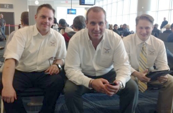 Chef Grupe, Chef Tancredi and Chef Leonardi of ACF Culinary Team USA at the airport, ready to board for Germany