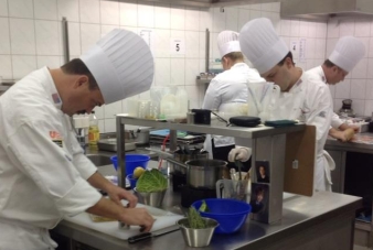 Regional Team members working on the cold-food display