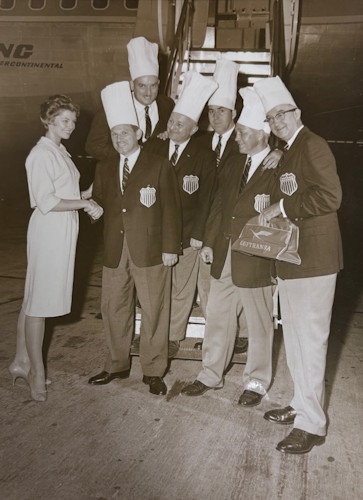 The team was greeted upon arrival at the Frankfurt airport.