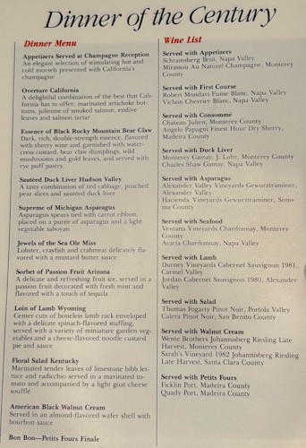 A menu of a restaurant.